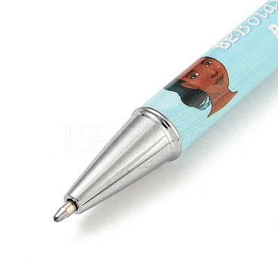 Word Be Bold Be Brave Printed Plastic Ball-Point Pen AJEW-C038-01C-1