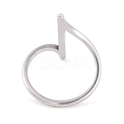 304 Stainless Steel Thin Curve Finger Ring for Women RJEW-C086-25-P-1