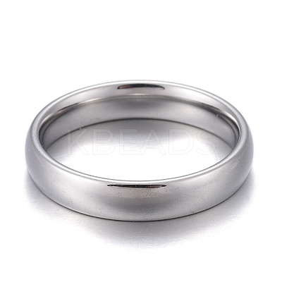 Non-Tarnish 304 Stainless Steel Flat Plain Band Rings STAS-I160-C-P-1
