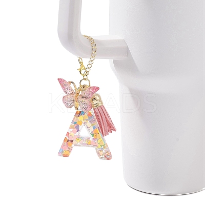 Resin Letter Cup Charms HJEW-JM02070-1