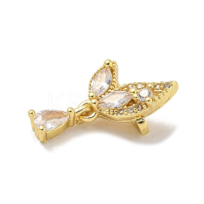Butterfly Shape Brass Clear Cubic Zirconia Multi-Strand Links KK-L075-010LG-1