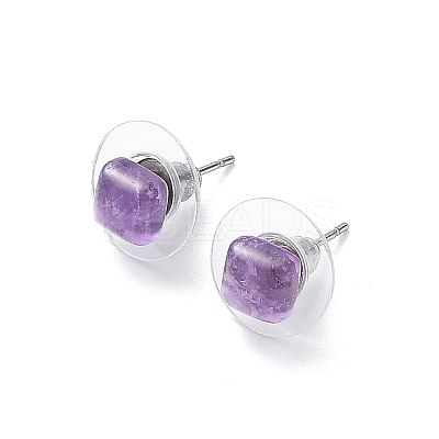 Natural Gemstone Stud Earrings for Women EJEW-K091-01P-A-1