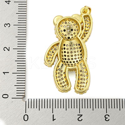 Brass Micro Pave Clear Cubic Zirconia Pendants KK-R159-13G-02-1