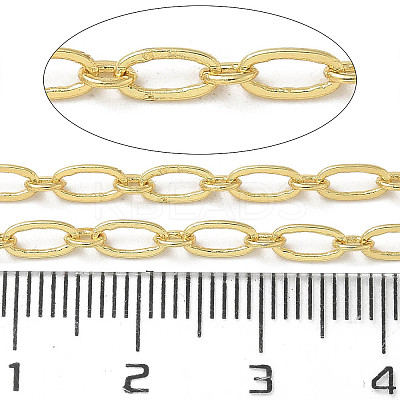 Rack Plating Oval Brass Link Chains KK-K392-61G-1
