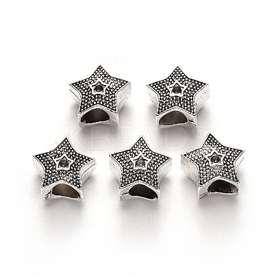 Tibetan Style Alloy European Bead Rhinestone Settings TIBE-N006-145AS-LF-1