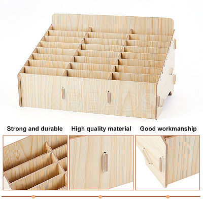 24-Grid Wooden Cell Phone Storage Box CON-WH0094-05B-1
