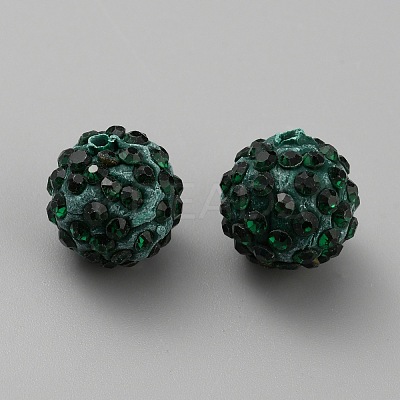 Handmade Polymer Clay Rhinestone Beads CLAY-WH0011-08O-1