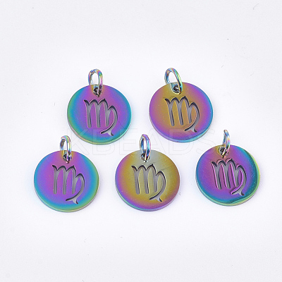 Rainbow Color Ion Plating(IP) 201 Stainless Steel Charms STAS-Q201-JN166-6-1