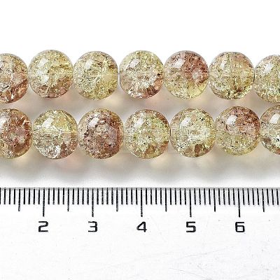 Spray Painted Crackle Glass Beads Strands CCG-Q002-10mm-05-1