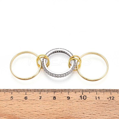 Brass Micro Pave Cubic Zirconia Finger Rings RJEW-D325-01PG-07-1