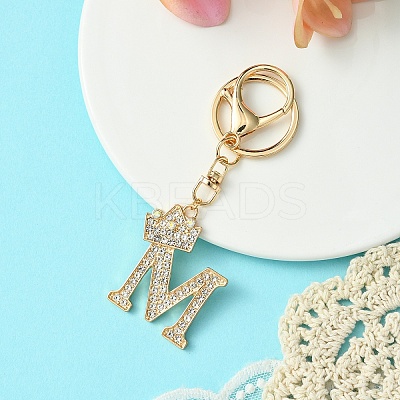 Golden Alloy Rhinestone Keychain KEYC-YW00105-13-1