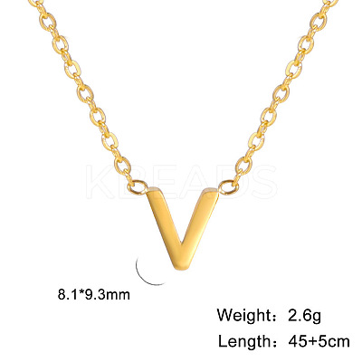 201 Stainless Steel Initial Pendant Necklaces FS-WG78A3B-22-1