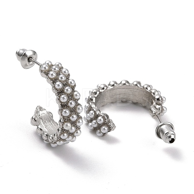 Ring & Round Rhinestone Stud Earrings EJEW-D277-09P-1