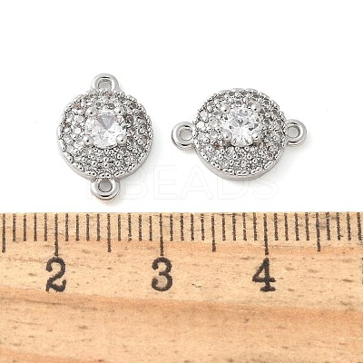 Brass Micro Pave Cubic Zirconia Connector Charms KK-U056-31P-1