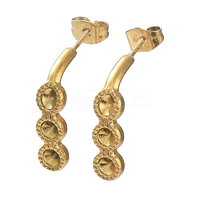Ion Plating(IP) 304 Stainless Steel Stud Earrings Findings STAS-M323-08G-1