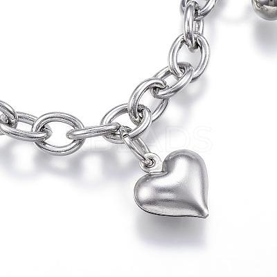 Tarnish Resistant 304 Stainless Steel Charm Bracelets LS-BJEW-G544-12P-1