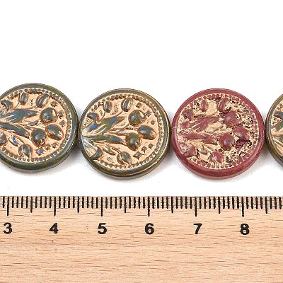 Painted Glass Beads Strands X-GLAA-F133-07G-1