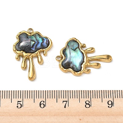 Natural Paua Shell Pendants X-STAS-G397-09G-02-1