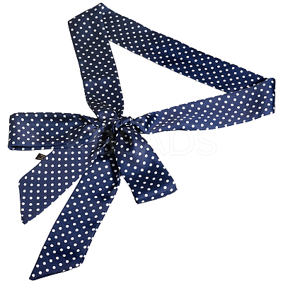 Polka Dot Pattern Polyester Long Silk Scarf for Women Girls AJEW-WH20042-79B-1