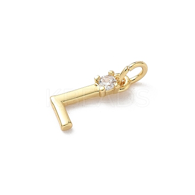 Brass Pave Clear Cubic Zirconia Charms KK-A273-01G-L-1