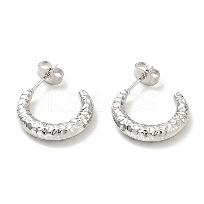 Non-Tarnish 304 Stainless Steel Crescent Moon Stud Earrings LS-EJEW-F283-05P-1
