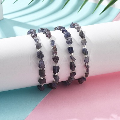 Natural Iolite Chips Bracelets for Women BJEW-H623-01S-03-1