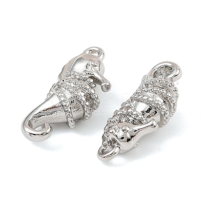Brass Micro Pave Cubic Zirconia Charms KK-C155-23P-1