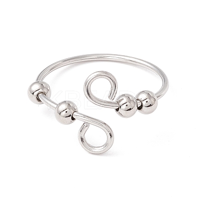 Alloy Rotating Beaded Open Cuff Ring STAS-E047-01P-1-1