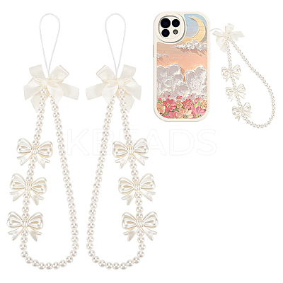 Pearl Beaded Mobile Phone Straps AJEW-WR0001-54-1