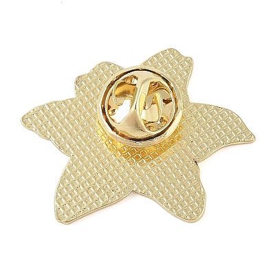 Flower Golden Enamel Pins LS-JEWB-K012-07B-G-1