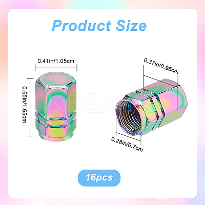 Aluminium Alloy Hexagon Head Tire Valve Caps AJEW-WH0329-19-1