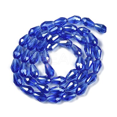 Transparent Electroplate Glass Beads Strands EGLA-T6mm-B11-1
