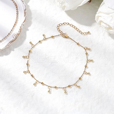 304 Stainless Steel Satellite Chains Anklets AJEW-AN00690-1