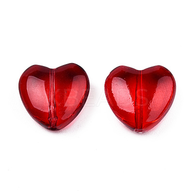 Transparent Spray Painted Glass Beads GLAA-N035-030-C07-1