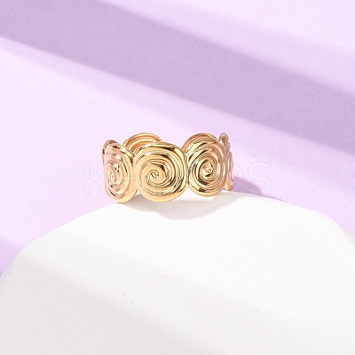 304 Stainless Steel Open Cuff Rings for Women RJEW-K309-26G-1