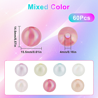 60Pcs Transparent Acrylic Beads OACR-SC0001-62-1
