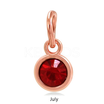 Rose Gold Plated Alloy Glass Rhinestone Charms PALLOY-TAC0016-A07-RG-1