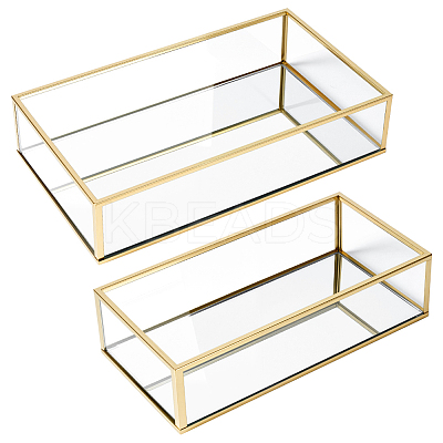 2Pcs 2 Styles Aluminum Alloy Trays for Jewelry ODIS-WR0001-11-1