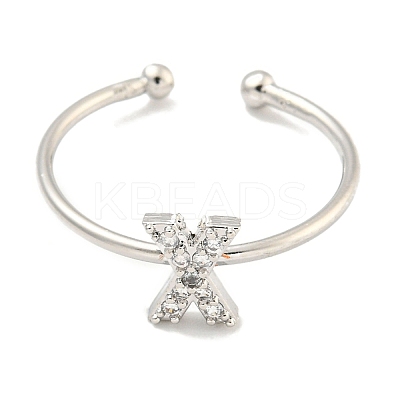 Rack Plating Brass Open Cuff Rings for Women RJEW-F162-02P-X-1