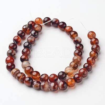 Natural Striped Agate/Banded Agate Beads Strands G-D845-05-8mm-1