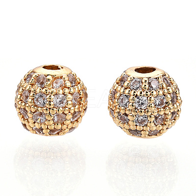 Rack Plating Brass Cubic Zirconia Beads LS-ZIRC-S001-6mm-A02-1