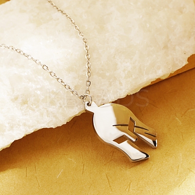 Stylish 304 Stainless Steel Irregular Pendant Necklace for Women's Daily Wear DI7094-2-1