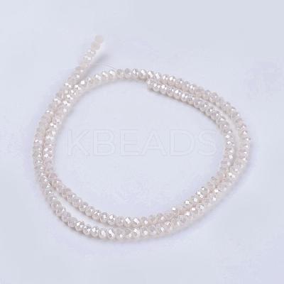 Electroplate Glass Beads Strands GLAA-F077-FR14-1