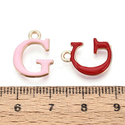 Rack Plating Alloy Enamel Pendants ENAM-T024-53G-G-1