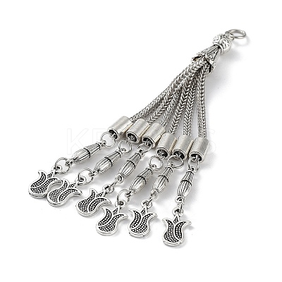 Tibetan Style Alloy Curb Chain Tassel Big Pendants LS-FIND-K013-01AS-02-1