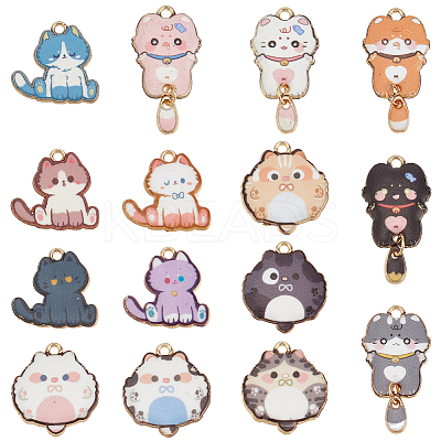 30Pcs 15 Styles Alloy Enamel Pendants ENAM-SC0005-45-1
