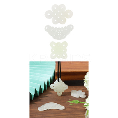 3Pcs 3 Styles Natural Xiuyan Jade Pendants DIY-CA0006-92-1