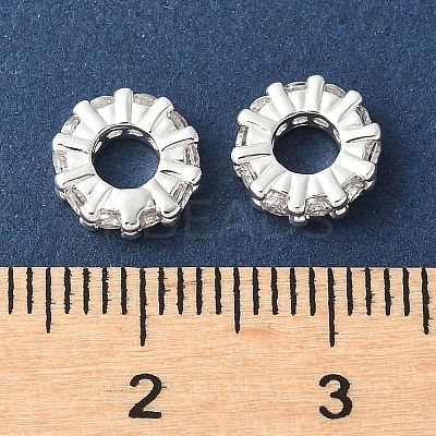 Brass Micro Pave Cubic Zirconia Beads KK-A253-11S-02-1