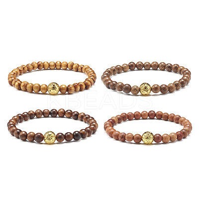 Oil Diffuser Yoga Beads Stretch Bracelet for Girl Women BJEW-JB06897-1