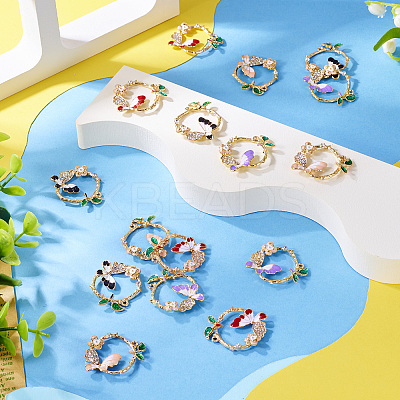16Pcs 4 Colors Rack Plating Alloy Enamel Pendants FIND-TA0005-20-1